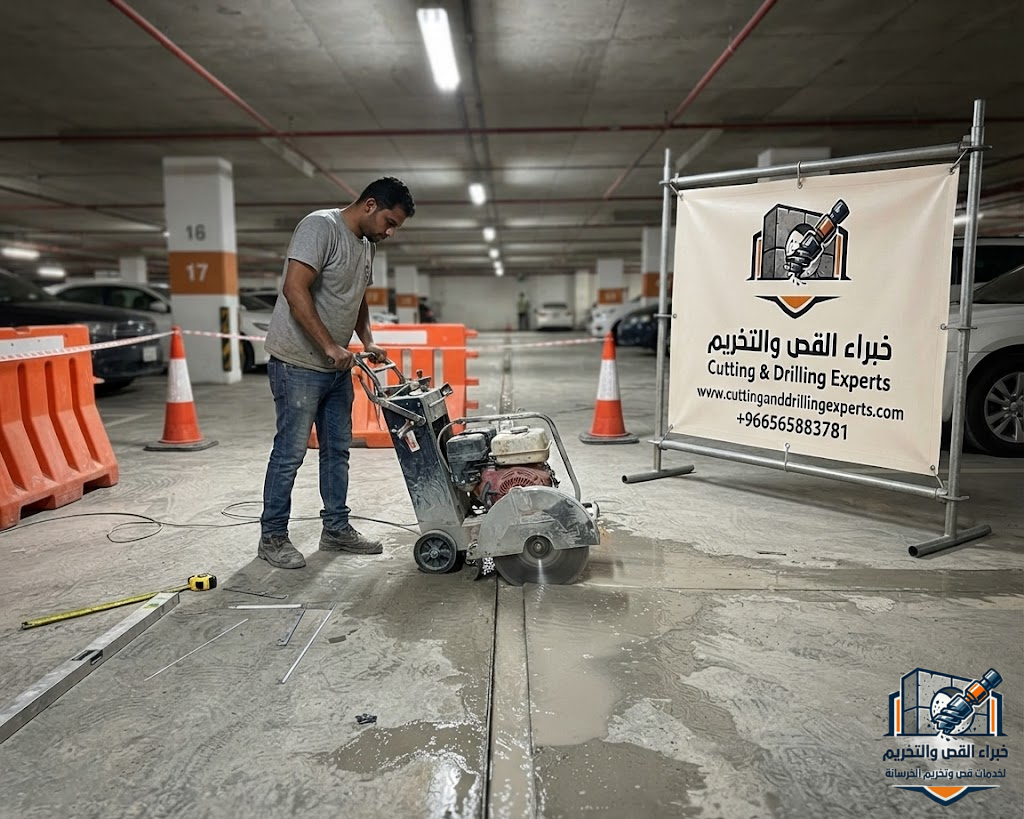 استخدام Floor Saw في قص الأرضيات الخرسانية والبلاطات والطرق والأسفلت باستخدام تقنية القص الماسي